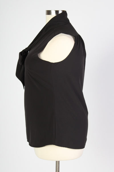 Plus Size Clothing for Women - Sleeveless Bow Blouse - Black - Society+ - Society Plus - Buy Online Now! - 3