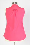Plus Size Clothing for Women - Sleeveless Bow Blouse - Pink - Society+ - Society Plus - Buy Online Now! - 4