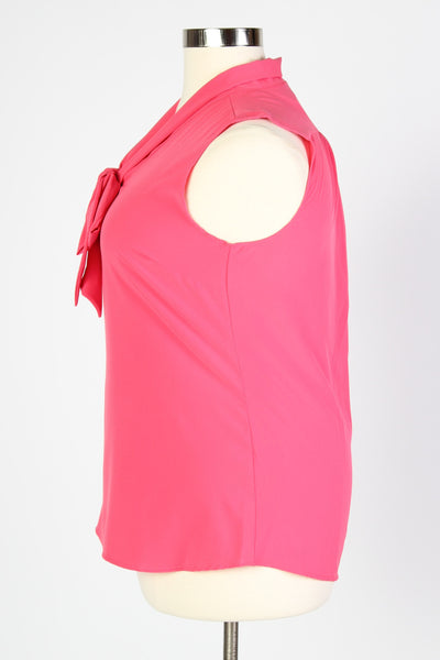 Plus Size Clothing for Women - Sleeveless Bow Blouse - Pink - Society+ - Society Plus - Buy Online Now! - 3