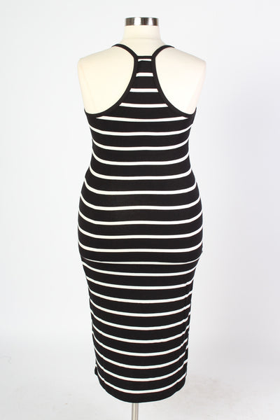 Plus Size Clothing for Women - Tailor Made Striped Dress - Black - Society+ - Society Plus - Buy Online Now! - 4