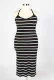Plus Size Clothing for Women - Tailor Made Striped Dress - Black - Society+ - Society Plus - Buy Online Now! - 2