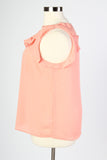 Plus Size Clothing for Women - Ruffle Neck Blouse - Peach for Curves On A Budget - Society+ - Society Plus - Buy Online Now! - 3