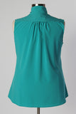 Plus Size Clothing for Women - Sleeveless Bow Blouse - Teal - Society+ - Society Plus - Buy Online Now! - 4