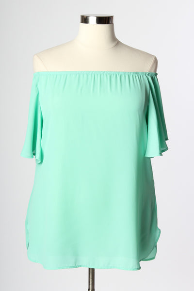Plus Size Clothing for Women - Penny Lane Flowy Blouse - Mint - Society+ - Society Plus - Buy Online Now! - 2
