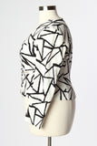 Plus Size Clothing for Women - Abstract Blazer - White for Curves On A Budget - Society+ - Society Plus - Buy Online Now! - 3