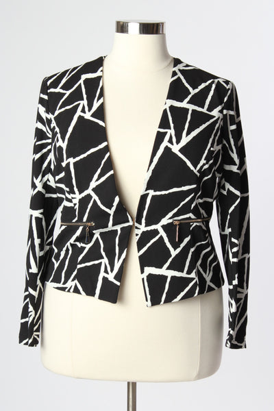 Plus Size Clothing for Women - Abstract Blazer - Black for Curves On A Budget - Society+ - Society Plus - Buy Online Now! - 2