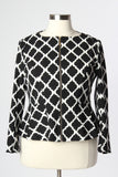 Plus Size Clothing for Women - Quarterfoil Patterned Blazer - Black - Society+ - Society Plus - Buy Online Now! - 2