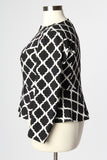 Plus Size Clothing for Women - Quarterfoil Patterned Blazer - Black - Society+ - Society Plus - Buy Online Now! - 3
