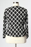 Plus Size Clothing for Women - Quarterfoil Patterned Blazer - Black - Society+ - Society Plus - Buy Online Now! - 4