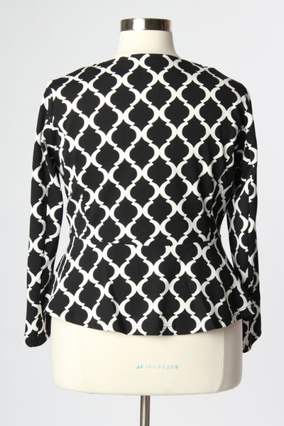 Plus Size Clothing for Women - Quarterfoil Patterned Blazer - Black - Society+ - Society Plus - Buy Online Now! - 4
