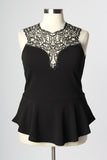 Plus Size Clothing for Women - Love for Peplum Top - Black - Society+ - Society Plus - Buy Online Now! - 2