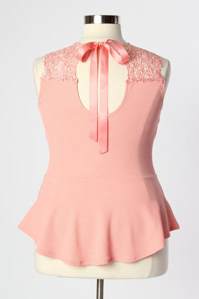 Plus Size Clothing for Women - Love for Peplum Top - Peach - Society+ - Society Plus - Buy Online Now! - 4
