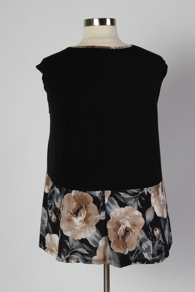 Plus Size Clothing for Women - Cap Sleeve Black and Floral Top - Society+ - Society Plus - Buy Online Now! - 4