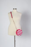 Plus Size Clothing for Women - Striped Round Crossbody Bag - Fuchsia - Society+ - Society Plus - Buy Online Now! - 3
