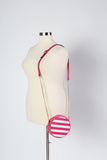 Plus Size Clothing for Women - Striped Round Crossbody Bag - Fuchsia - Society+ - Society Plus - Buy Online Now! - 4