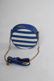 Plus Size Clothing for Women - Striped Round Crossbody Bag - Blue - Society+ - Society Plus - Buy Online Now! - 4