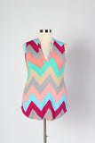 Plus Size Clothing for Women - Multi-Color Sleeveless Chevron Top - Mint - Society+ - Society Plus - Buy Online Now! - 2