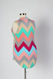 Plus Size Clothing for Women - Multi-Color Sleeveless Chevron Top - Mint - Society+ - Society Plus - Buy Online Now! - 3