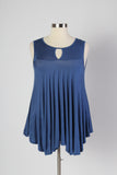Plus Size Clothing for Women - Sleeveless Flare Tunic - Indigo - Society+ - Society Plus - Buy Online Now! - 2