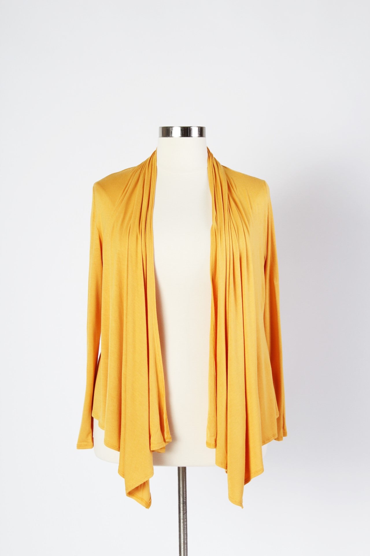 Plus Size Waterfall Cardigan - Mustard – Society Plus