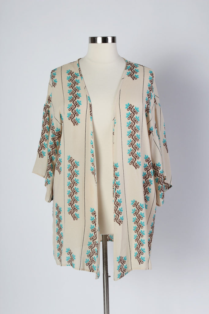 Plus Size Clothing for Women - Wanderous Woman Kimono - Taupe - Society+ - Society Plus - Buy Online Now! - 1