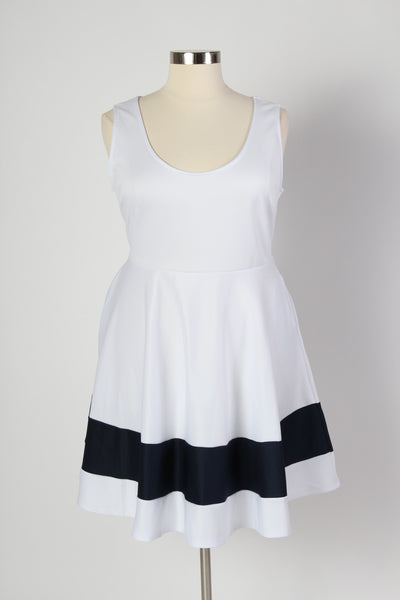 Plus Size Clothing for Women - Classic Stripe Skater Dress - White - Society+ - Society Plus - Buy Online Now! - 6