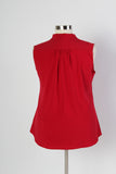 Plus Size Clothing for Women - Sleeveless Bow Blouse - Red - Society+ - Society Plus - Buy Online Now! - 3