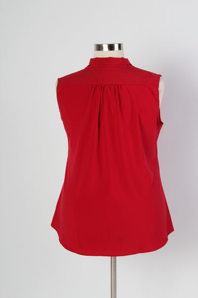 Plus Size Clothing for Women - Sleeveless Bow Blouse - Red - Society+ - Society Plus - Buy Online Now! - 3