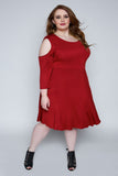 Plus Size Clothing for Women - Peek-a-boo Sleeve Dress - Society+ - Society Plus - Buy Online Now! - 1