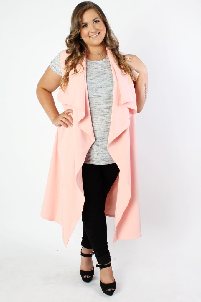 Plus Size Clothing for Women - Chicest Of Them All Vest - Pink - Society+ - Society Plus - Buy Online Now! - 1