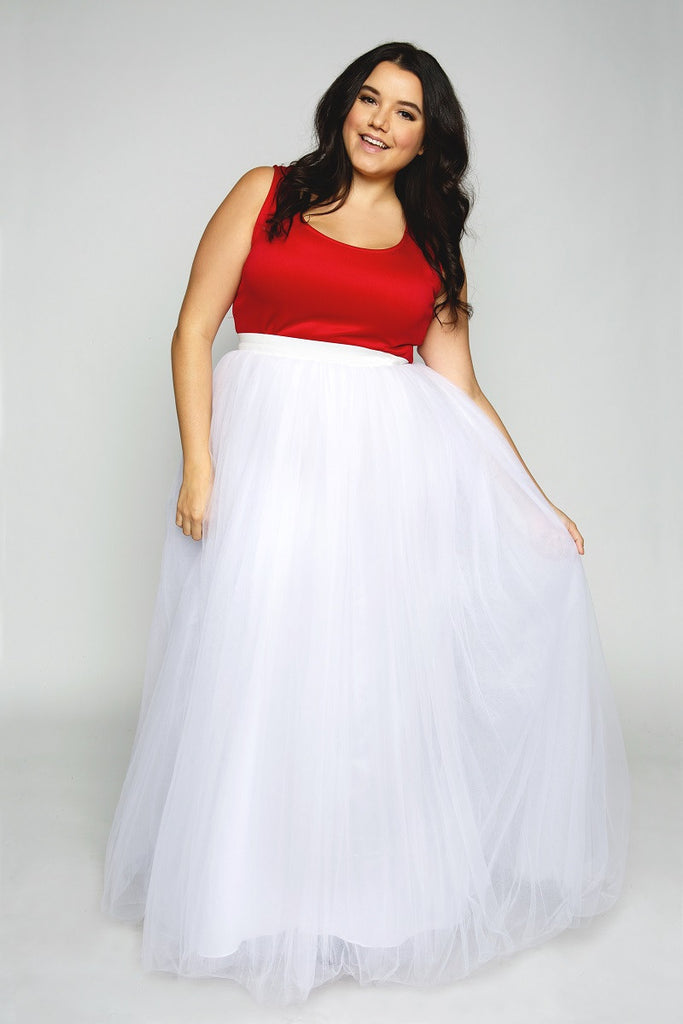 Plus Size Clothing for Women - Society+ Premium Tutu - Long White - Society+ - Society Plus - Buy Online Now! - 1