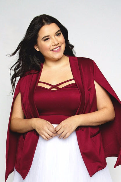 Plus Size Clothing for Women - Society+ Caged Crop Top - Burgundy - Society+ - Society Plus - Buy Online Now! - 2