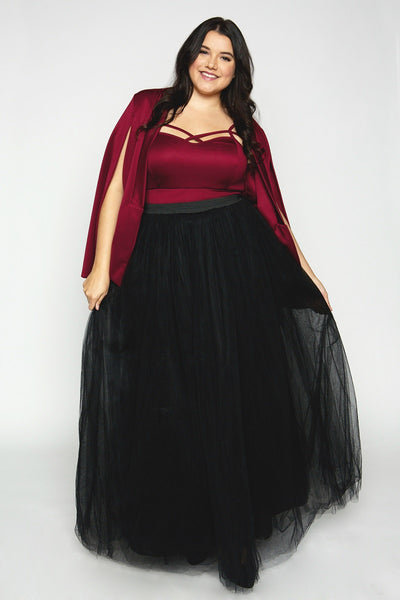 Plus Size Clothing for Women - Society+ Cape - Burgundy - Society+ - Society Plus - Buy Online Now! - 2