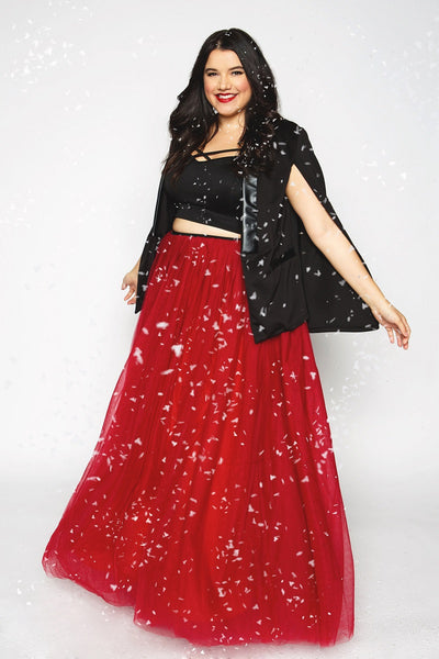 Plus Size Clothing for Women - Society+ Premium Tutu - Long Red - Society+ - Society Plus - Buy Online Now! - 1