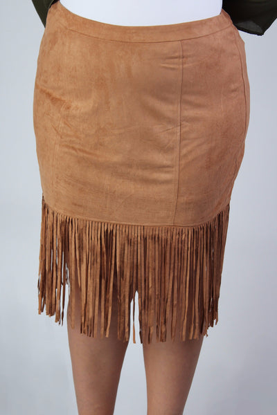 Plus Size Clothing for Women - Fringed Skirt  - Caramel - Society+ - Society Plus - Buy Online Now! - 2