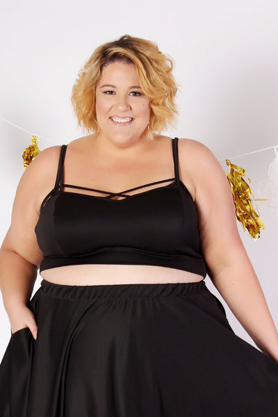 Plus Size Clothing for Women - Society+ Caged Crop Top - Black - Society+ - Society Plus - Buy Online Now! - 4