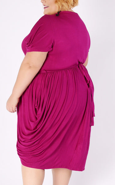 Plus Size Clothing for Women - Magenta Tulip Dress - Society+ - Society Plus - Buy Online Now! - 2