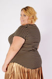 Plus Size Clothing for Women - Birthday Stripes Tee - Bronze - Society+ - Society Plus - Buy Online Now! - 2