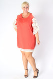 Plus Size Clothing for Women - Crochet Shift Dress - Papaya - Society+ - Society Plus - Buy Online Now! - 1