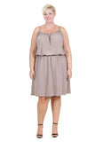 Plus Size Clothing for Women - Jessica Kane Plus Size Grecian Sleeveless Dress - Mocha - Society+ - Society Plus - Buy Online Now! - 2