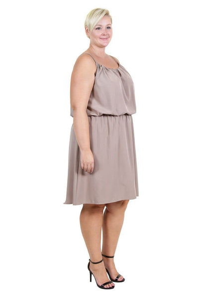 Plus Size Clothing for Women - Jessica Kane Plus Size Grecian Sleeveless Dress - Mocha - Society+ - Society Plus - Buy Online Now! - 4