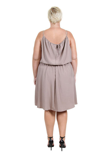 Plus Size Clothing for Women - Jessica Kane Plus Size Grecian Sleeveless Dress - Mocha - Society+ - Society Plus - Buy Online Now! - 5