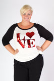Plus Size Clothing for Women - Metallic LOVE Top - Society+ - Society Plus - Buy Online Now! - 1