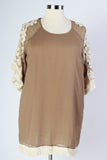 Plus Size Clothing for Women - Crochet Shift Dress - Taupe - Society+ - Society Plus - Buy Online Now! - 3