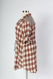 Plus Size Clothing for Women - Plaid Button Up Dress - Rust - Society+ - Society Plus - Buy Online Now! - 4
