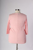 Plus Size Clothing for Women - Tassled Long Sleeve Top - Pink - Society+ - Society Plus - Buy Online Now! - 2
