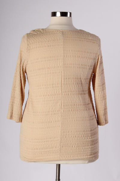 Plus Size Clothing for Women - Tassled Long Sleeve Top - Beige - Society+ - Society Plus - Buy Online Now! - 2