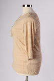 Plus Size Clothing for Women - Tassled Long Sleeve Top - Beige - Society+ - Society Plus - Buy Online Now! - 3