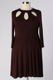 Plus Size Clothing for Women - Lady Boss Keyhole Dress - Chocolate - Society+ - Society Plus - Buy Online Now! - 1