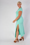 Plus Size Clothing for Women - Side Slit Maxi Dress - Mint - Society+ - Society Plus - Buy Online Now! - 2